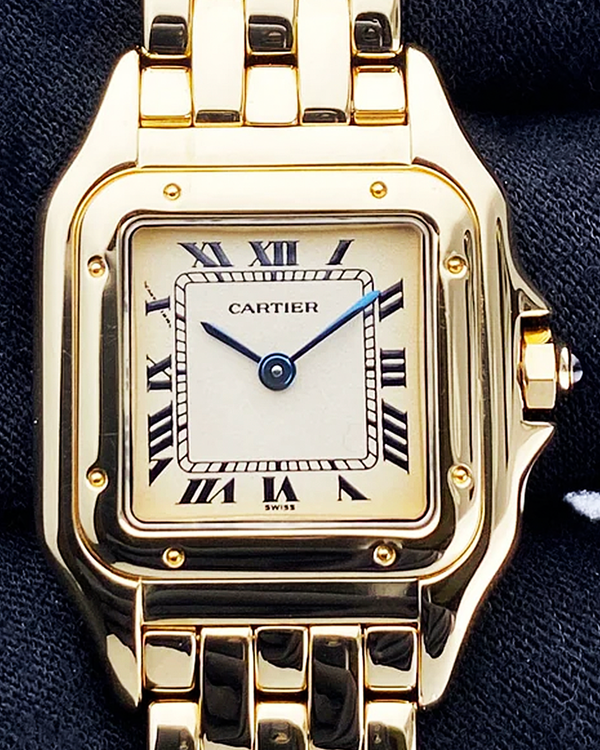 Cartier Panthère De Cartier 22MM Quartz Silver Dial Yellow Gold Bracelet (84783747)