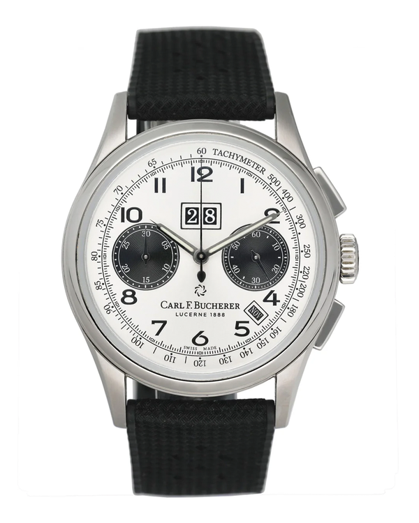 2019 Carl F. Bucherer Heritage Bicompax Annual L.E. 41MM Silver Dial Rubber Strap (00.10803.08.12.01)