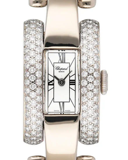 Chopard La Strada 18MM Quartz White Dial White Gold Bracelet (433 1)