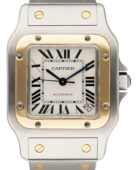 Cartier Santos Galbée 32MM White Dial Two-Tone Bracelet (W20099C4)