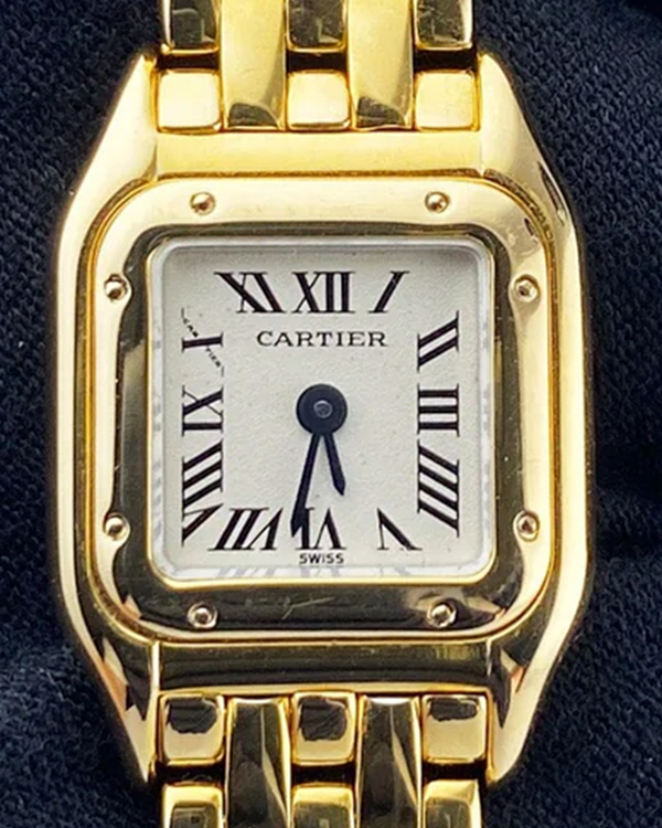 Cartier Panthère de Cartier Mini 17MM Quartz White Dial Yellow Gold Bracelet (W25034B9)