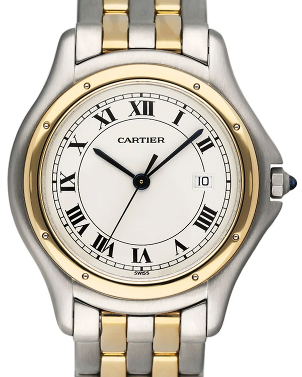 Cartier Panthère Cougar 33MM Quartz Silver Dial Two-Tone Bracelet (W35006B6)