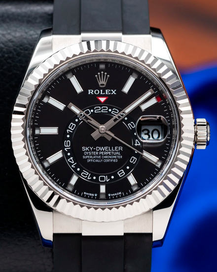 2024 Rolex Sky-Dweller 42MM Black Dial Rubber Strap (336239)