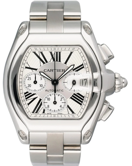 2014 Cartier Roadster XL 43MM Silver Dial Steel Bracelet (W62019X6)
