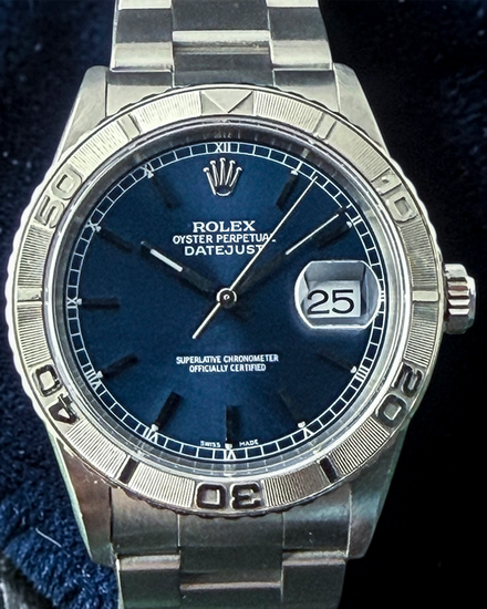 Rolex Datejust Turn-O-Graph 36MM Blue Dial Oyster Bracelet (16264)
