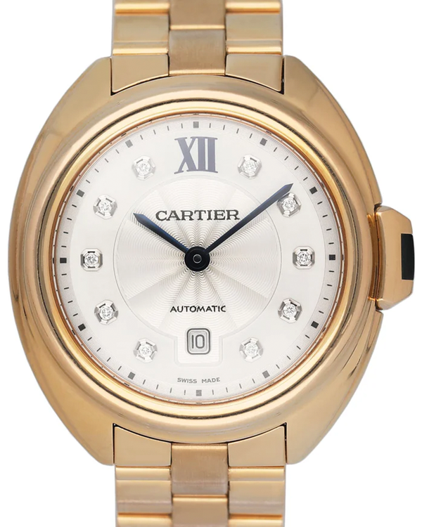 Cartier Cle De Cartier 31MM Silver Dial Rose Gold Bracelet (WJCL0034)