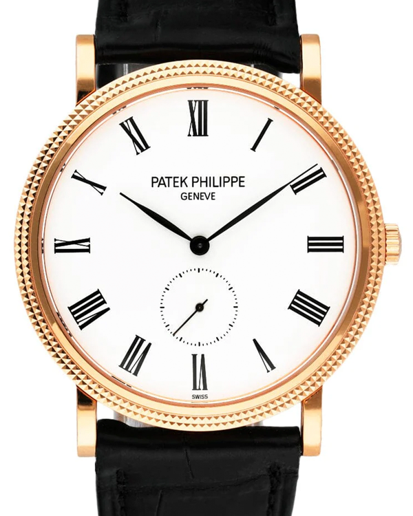 Patek Philippe Calatrava 36MM White Dial Leather Strap (5119R-001)