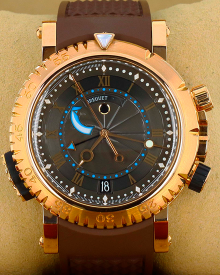 Breguet Marine 45MM Black Dial Rubber Strap (5847BR/Z2/5ZV)