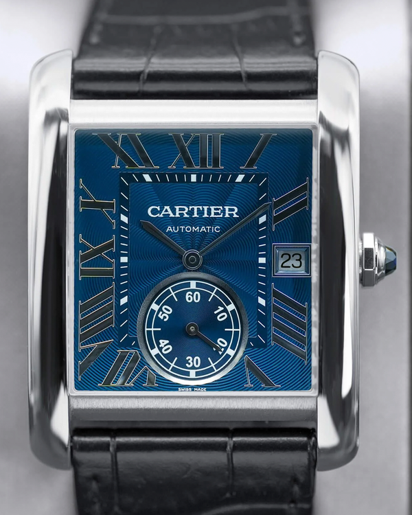 2017 Cartier Tank MC 34.3MM Blue Dial Leather Strap (WSTA0010)