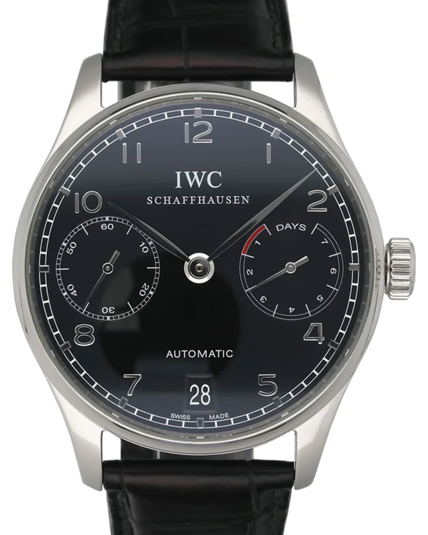 2005 IWC Schaffhausen Portugieser 42MM Black Dial Leather Strap (IW500109)