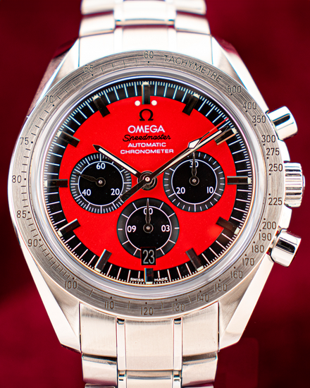 2015 Omega Speedmaster "Michael 'The Legend' Schumacher" 42MM Red Dial Steel Bracelet (3506.61.00)
