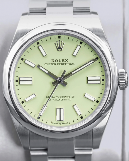 2025 Rolex Oyster Perpetual 41MM Pistachio Dial Oyster Bracelet (134300)