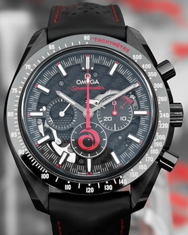 2022 Omega Speedmaster Dark Side of the Moon "Team Alinghi" 44.25MM Carbon Fiber Dial Rubber Strap (311.92.44.30.01.002)