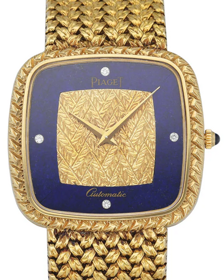 Piaget Vintage 32MM Lapis Lazuli Dial Yellow Gold Bracelet (12773)