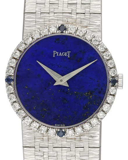 Piaget Classique 24MM Lapis Lazuli Dial White Gold Bracelet (9706 A6)