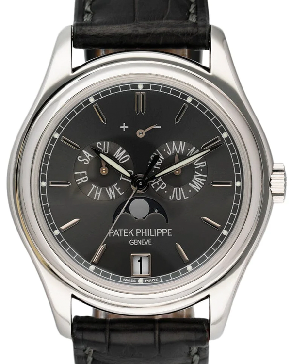 2007 Patek Philippe Annual Calendar 39MM Grey Dial Leather Strap (5146P-001)
