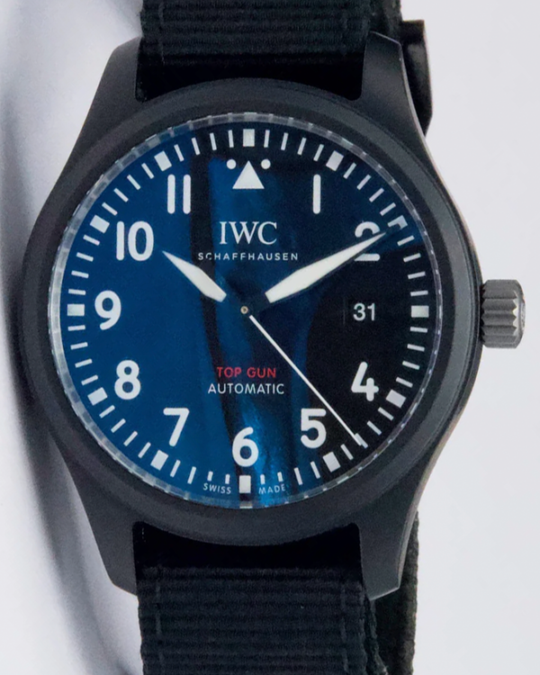 2023 IWC Schaffhausen Pilot Top Gun 41MM Black Dial Textile Strap (IW326906)