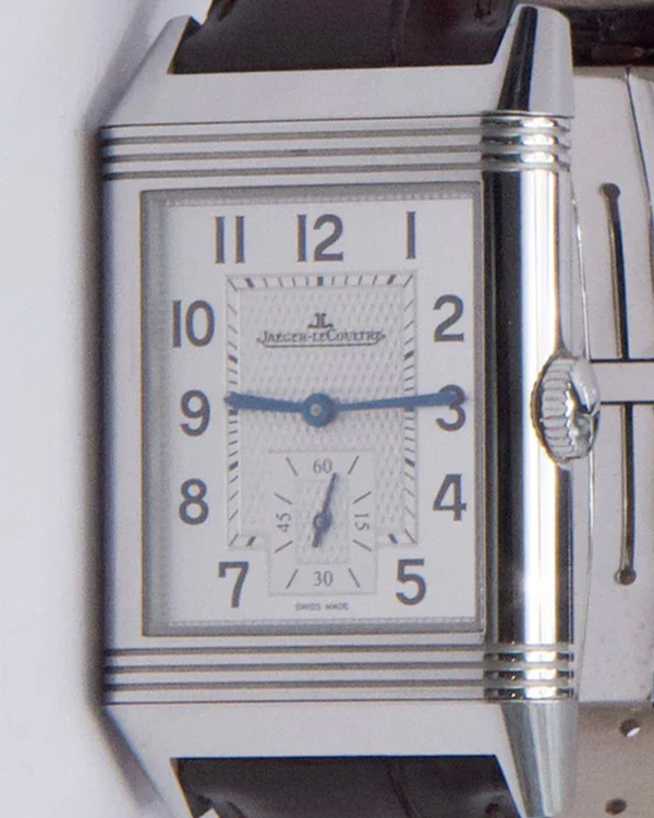 Jaeger-LeCoultre Reverso Classique 27.4MM Silver/Black Dial Leather Strap (Q3858520)