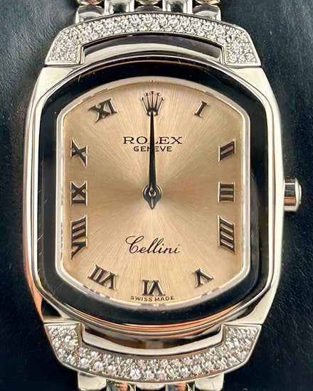 Rolex Cellini Cellissima 18K Gold 25MM Quartz Salmon Dial White Gold Bracelet (6692)