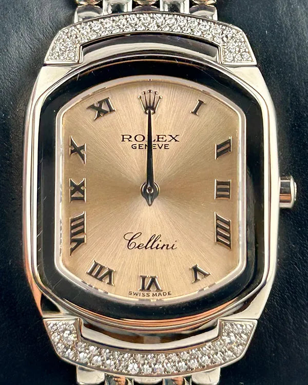 Rolex Cellini Cellissima 18K Gold 25MM Quartz Salmon Dial White Gold Bracelet (6692)