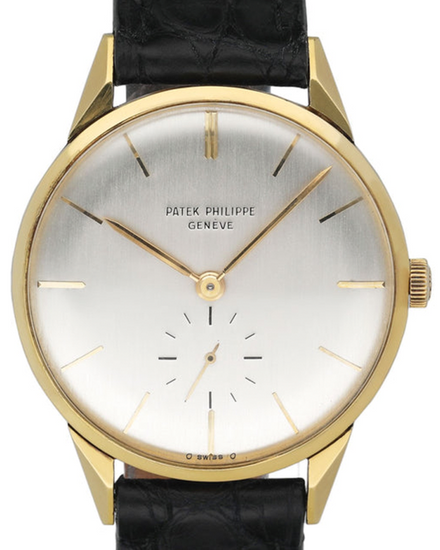 1957 Patek Philippe Calatrava 33MM Silver Dial Aftermarket Leather Strap (2568/1)