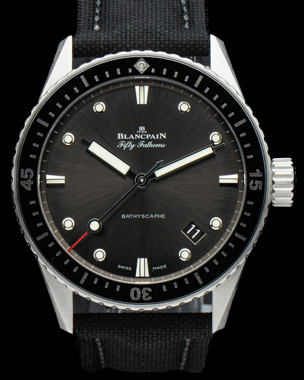 2021 Blancpain Fifty Fathoms 43MM Grey Dial Textile Strap (5000-1110-B52A)