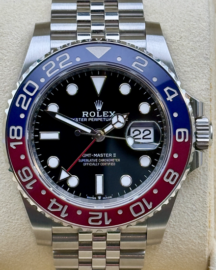 No Reserve - 2024 Rolex GMT-Master II "Pepsi" 40MM Black Dial Jubilee Bracelet (126710BLRO)