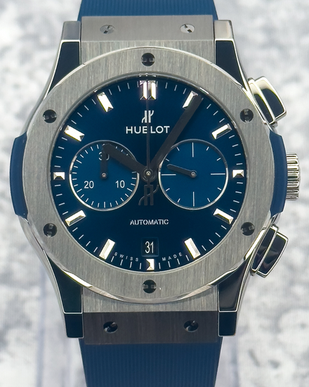 2025 Hublot Classic Fusion Chronograph 42MM Blue Dial Rubber Strap (541.NX.7170.RX)