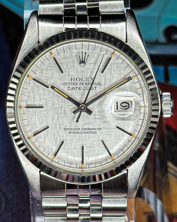 Rolex Datejust 36MM Silver "Linen" Dial Jubilee Bracelet (16014)