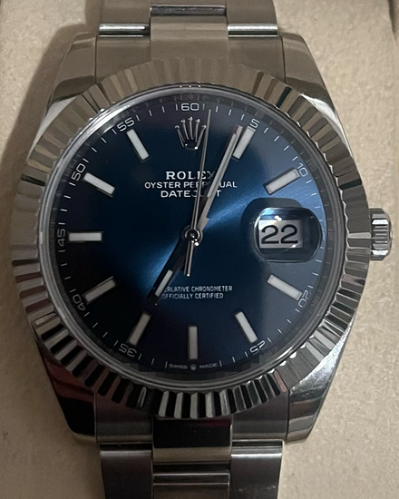 2019 Rolex Datejust 41MM Blue Dial Oyster Bracelet (126300)
