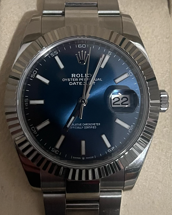 2019 Rolex Datejust 41MM Blue Dial Oyster Bracelet (126300)