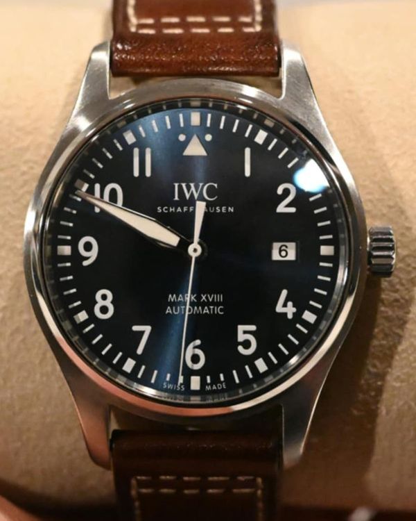 2016 IWC Schaffhausen Spitfire Mark XVIII "Le Petit Prince" 40MM Blue Dial Leather Strap (IW327004)