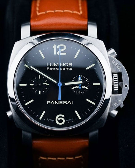 2011 Panerai Luminor 1950 Rattrapante L.E. 44MM Black Dial Leather Strap (PAM00362)