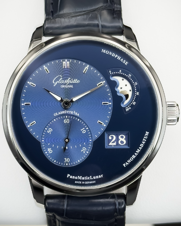 2019 Glashütte Original PanoMaticLunar 40MM Blue Dial Leather Strap (1-90-02-46-32-35)