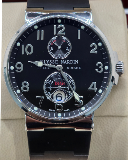 Ulysse Nardin Maxi Marine Chronometer 41MM Black Dial Rubber Strap (263-66-3/62)