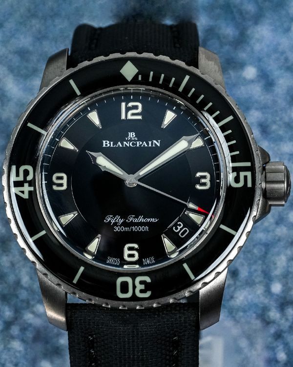 2021 Blancpain Fifty Fathoms 45MM Black Dial Textile Strap (5015-12B30-B52A)