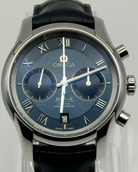 2024 Omega De Ville Hour Vision 42MM Blue Dial Leather Strap (431.13.42.51.03.001)