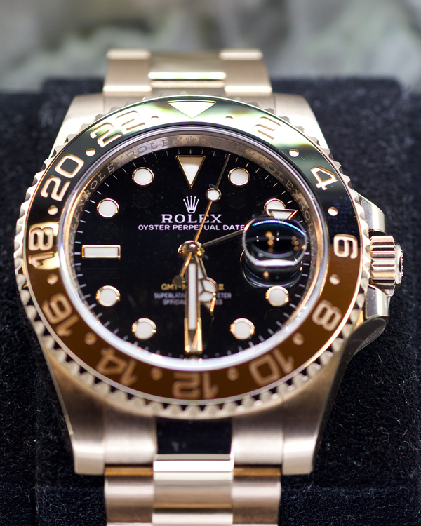 2025 Rolex GMT-Master II "Root Beer" 40MM Black Dial Rose Gold Bracelet (126715CHNR)