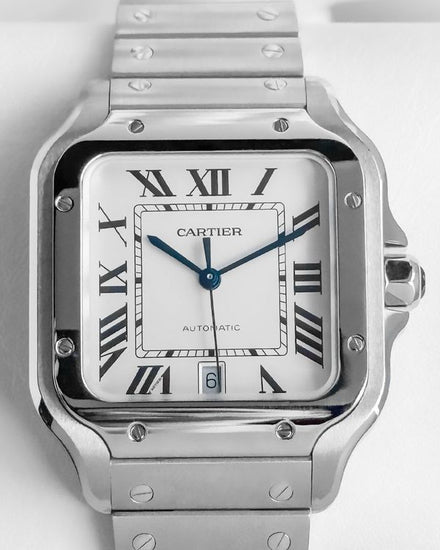 2023 Cartier Santos De Cartier 39.8MM White Dial Steel Bracelet (WSSA0018)