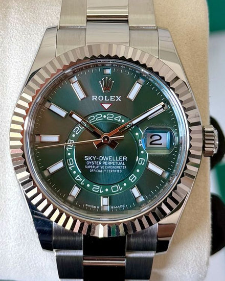 2025 Rolex Sky-Dweller 42MM Green Dial Oyster Bracelet (336934)