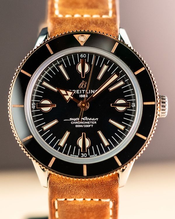 2023 Breitling Superocean Heritage '57 42MM Black Dial Leather Strap (U10370)