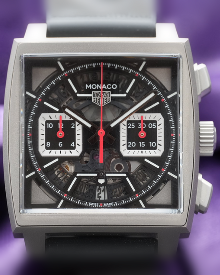 Tag Heuer Monaco 39MM Skeleton Dial Rubber Strap (CBL2183.FT6236)