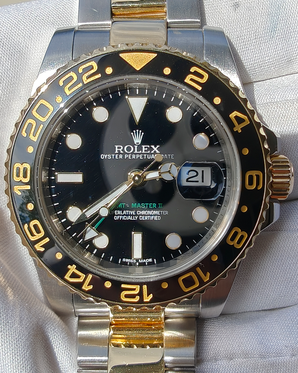 2008 Rolex GMT-Master II 40MM Black Dial Two-Tone Oyster Bracelet (116713LN)