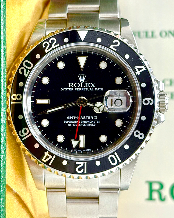 2001 Rolex GMT-Master II 40MM Black Dial Oyster Bracelet (16710)