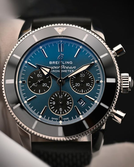 2024 Breitling Superocean Heritage B01 Chronograph 44MM Blue Dial Rubber Strap (AB0162121C1S1)