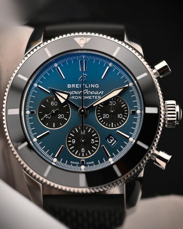2024 Breitling Superocean Heritage B01 Chronograph 44MM Blue Dial Rubber Strap (AB0162121C1S1)
