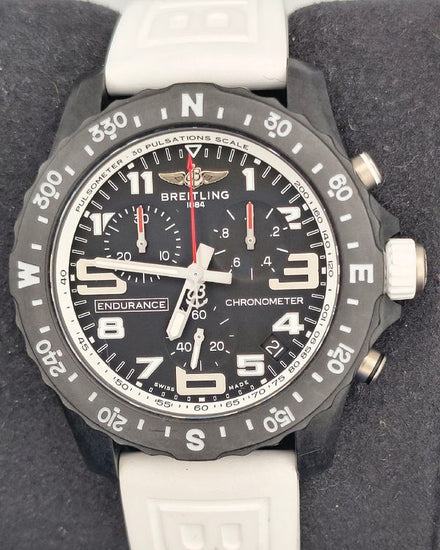 Breitling Endurance Pro 44MM Quartz Black Dial Rubber Strap (X82310)