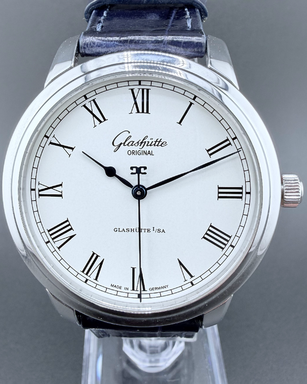 Glashütte Original Senator Panorama 40MM White Dial Aftermarket Leather Strap (1-39-59-01-02-04)