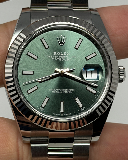 2026 Rolex Datejust 41MM Mint Green Dial Oyster Bracelet (126334)