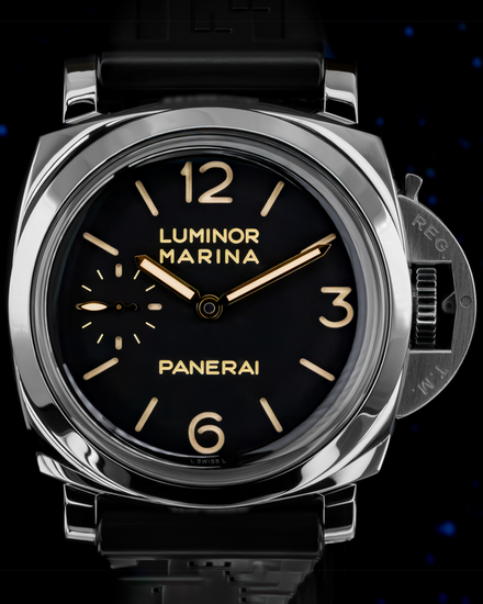 2018 Panerai Luminor Marina 1950 3 Days 47MM Black Dial Rubber Strap (PAM00422)